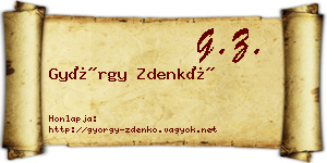 György Zdenkó névjegykártya